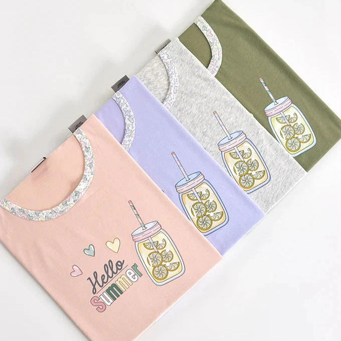 Pijama Estampado Manga Curta – Senhora