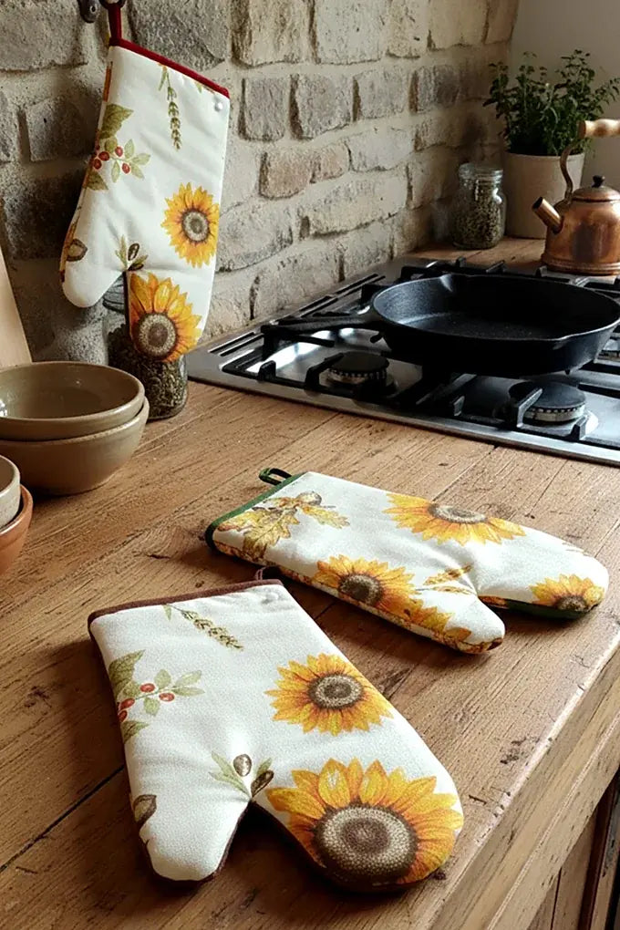 Luva de Cozinha Algodão (Pack 3) - Girassol