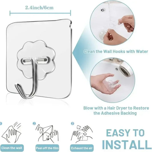 Adhesive Wall Hooks (10PCS)