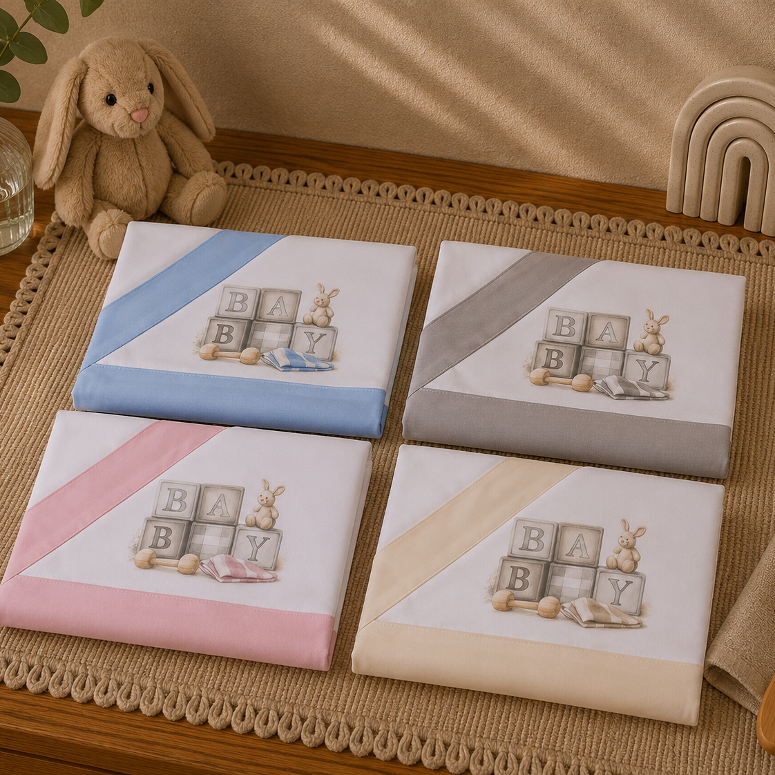 Jogo de Lençóis Bebé Algodão - Cubos