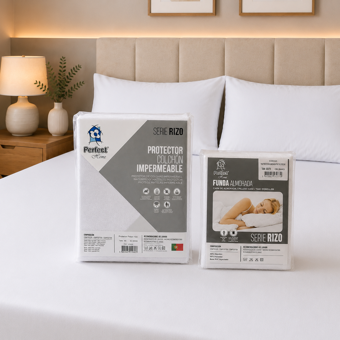 Conjunto Protetor de Colchão/Almofada Impermeável Malha