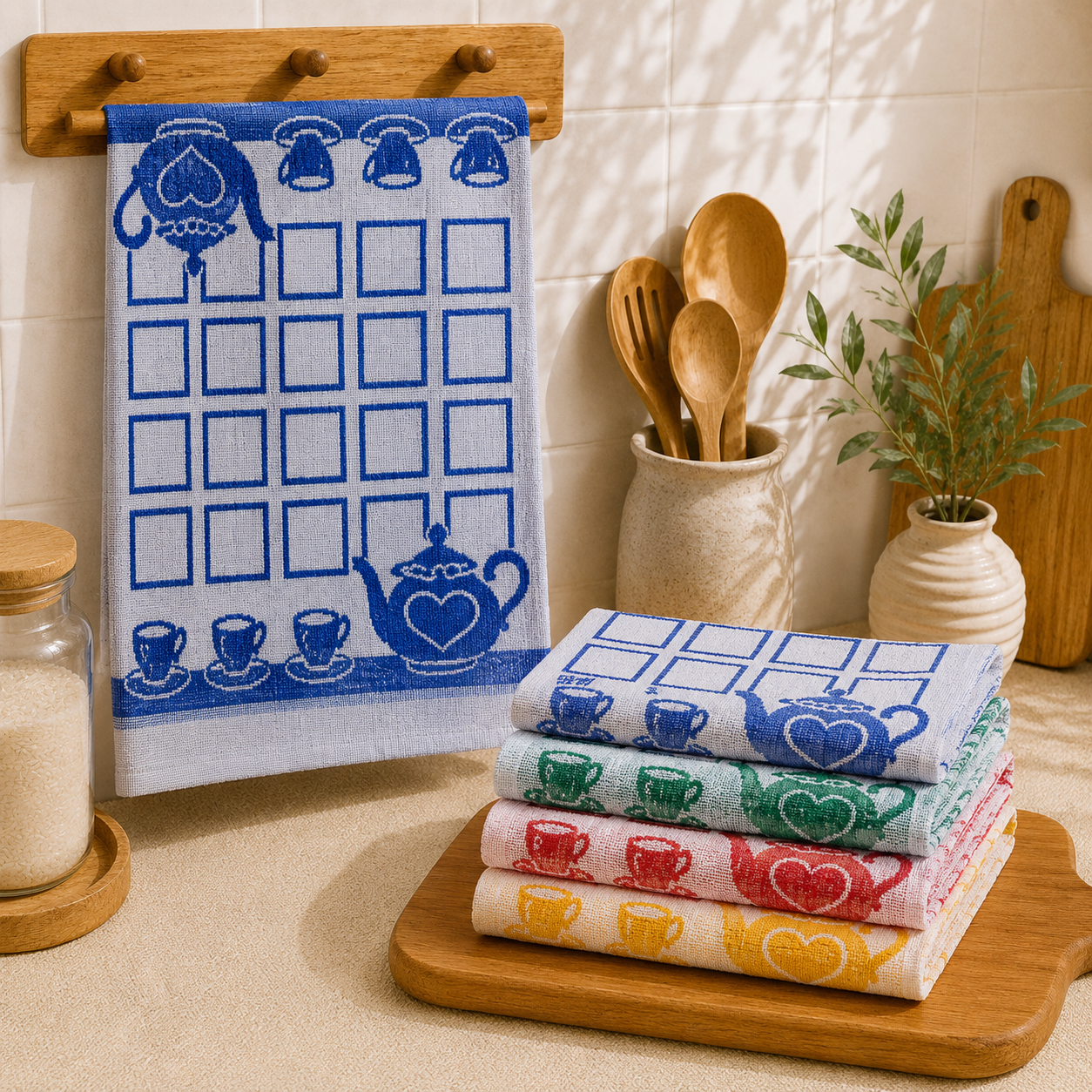 Panos de Cozinha Felpo Algodão (Pack 4)
