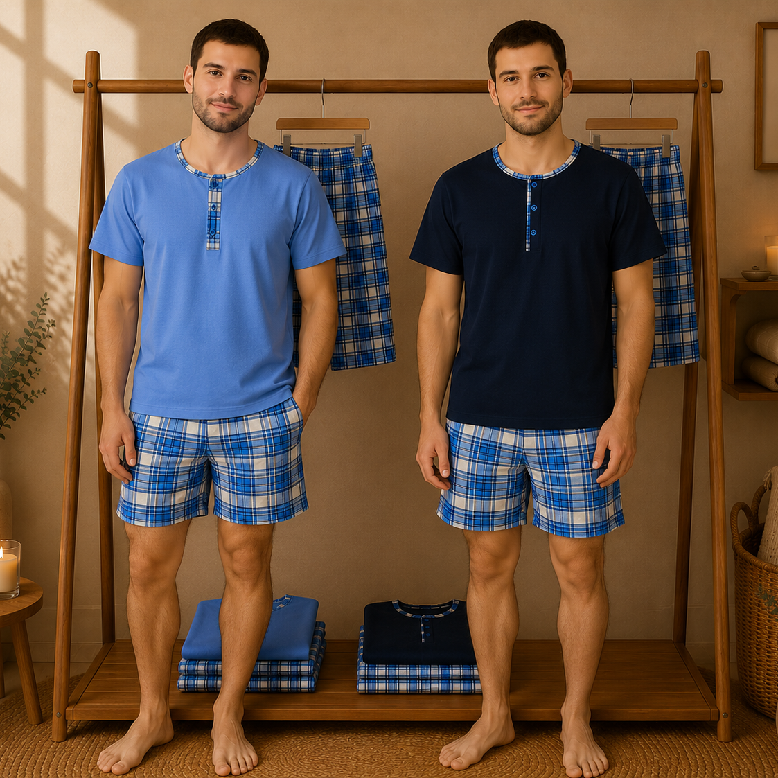 Pijama Estampado Manga Curta – Homem