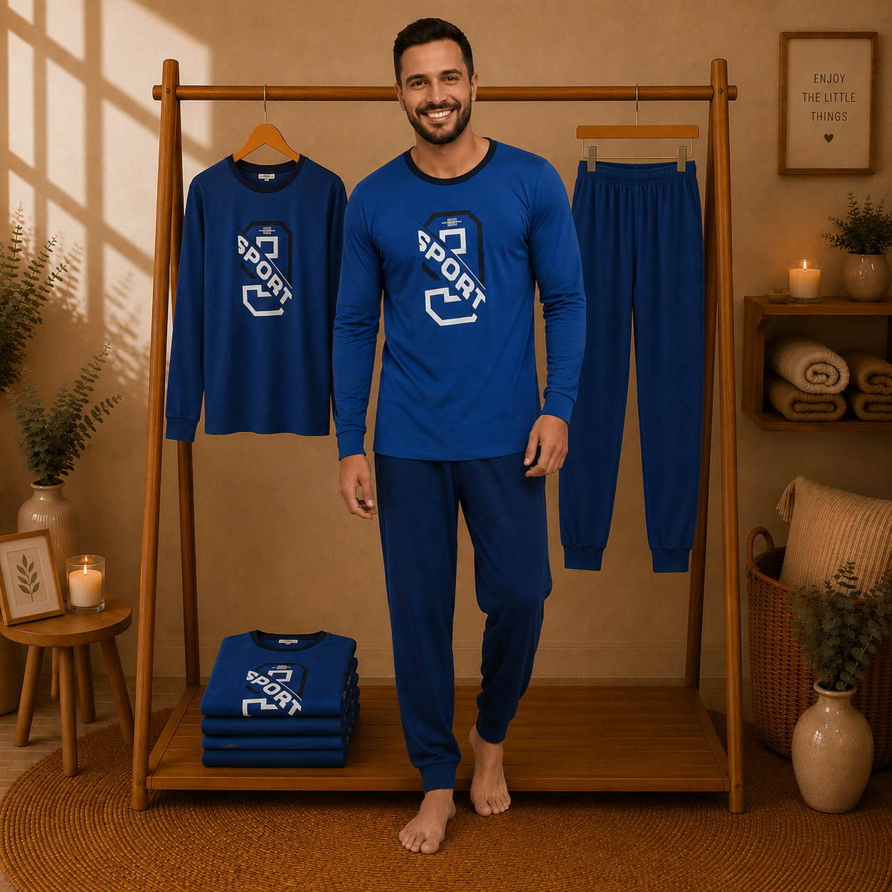 Pijama Estampado Sem Carda (Sport) – Homem