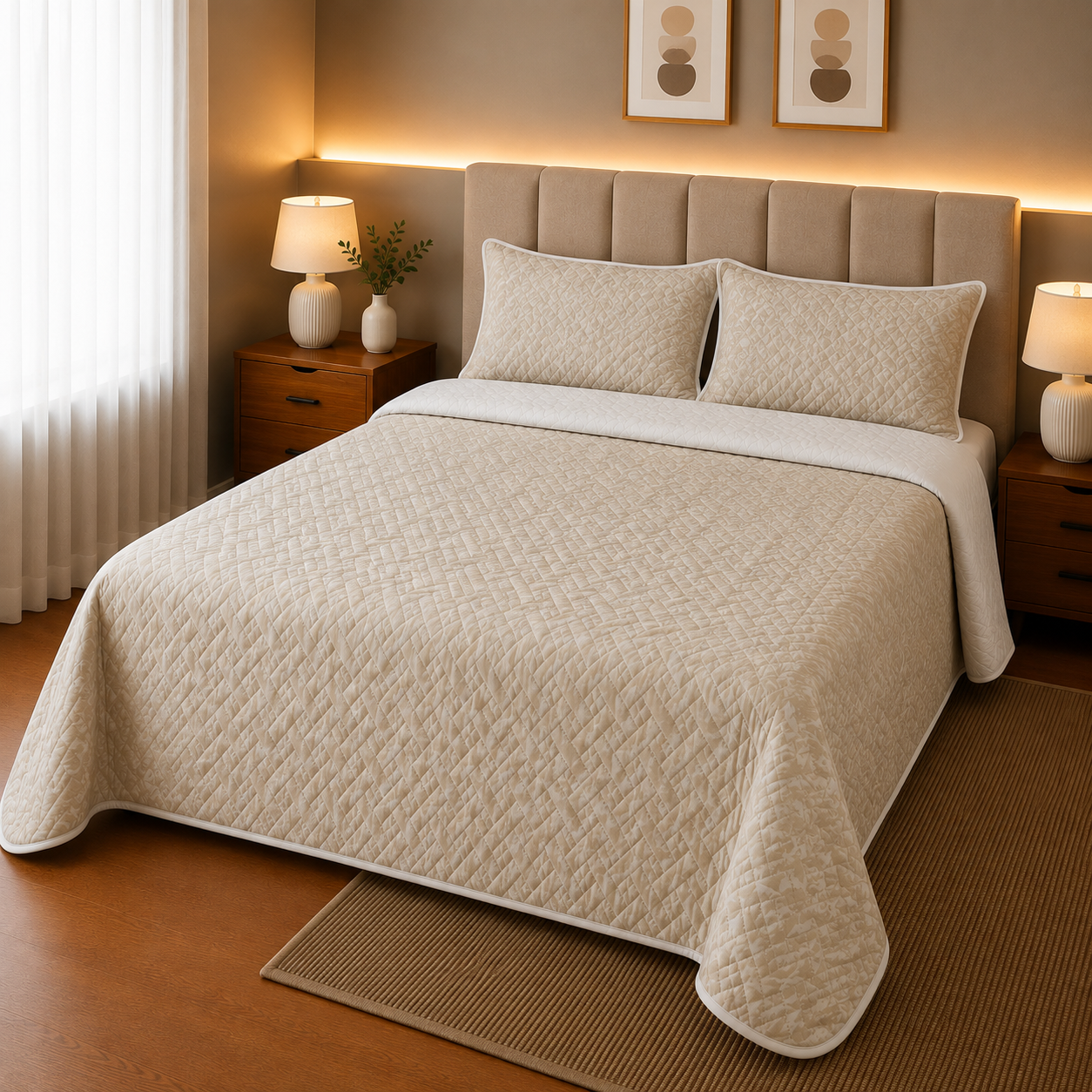 Colcha Bouty Bicolor Reversível com Fronhas