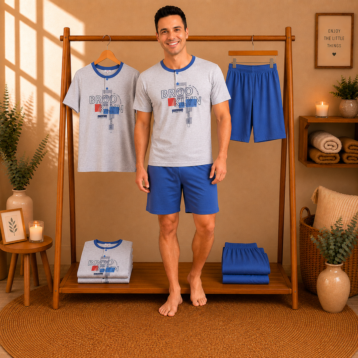 Pijama Estampado Manga Curta – Homem (Cópia)